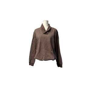Club room Mens Shawl Collar Heather Brown Speckled Sweater sz medium